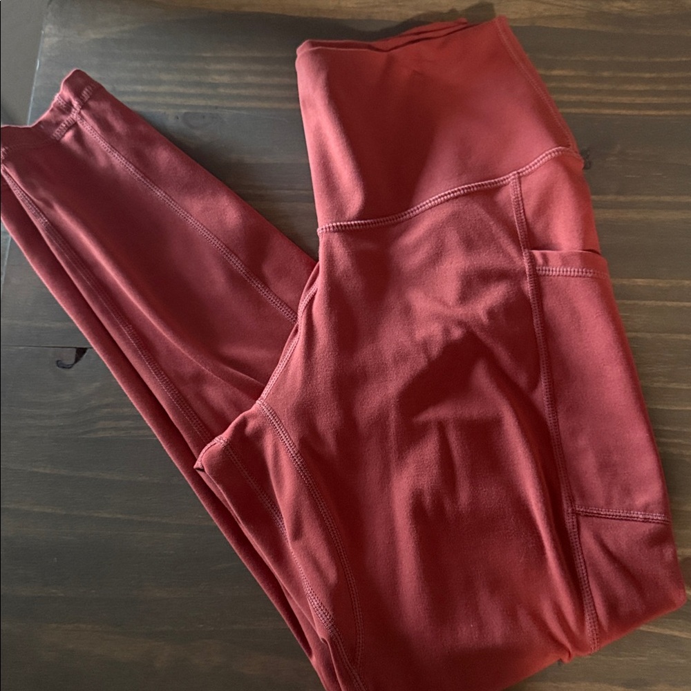 Colorfulkoala Leggings burnt orange capri with pockets
